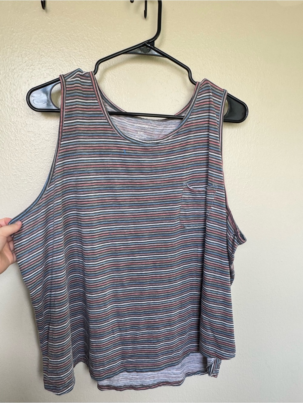 Sonoma Striped Tank Top in Gray, Blue, Pink